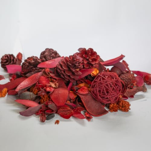 Mixed Dried Herbs Red Potpourri (200g), Natural Floral & Herbal Fragrance, Home Decorative Bowl Fillers, Handmade Botanical Potpourri Pack, Long-Lasting Aromatherapy Scent