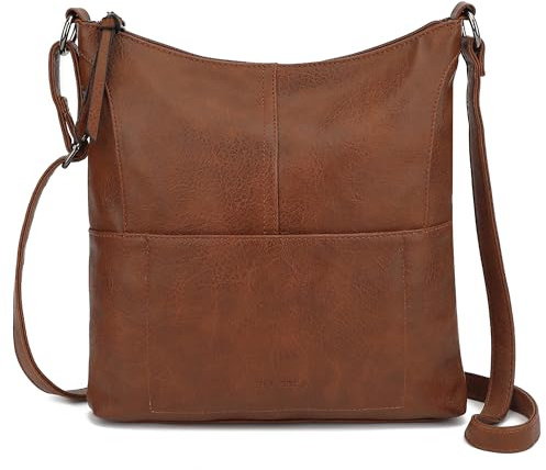 TANTOMI Umhängetasche Damen Mittelgroß, Handtasche Damen Hobo Tasche Damen Handtasche Schultertasche Damen mit Mehreren Fächern und Verstellbarem Schulterriemen