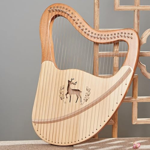 Lyre Harfe Holz Saiteninstrument mit Tragetasche, Stimmschlüssel, Ersatzsaiten, Handbuch für Anfänger und Musikbegeisterte