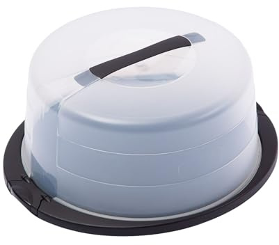 Novaliv 2 cajas de transporte para tartas (redondas, diámetro 30 x 17 cm), caja de almacenamiento con tapa para tartas y tartas, caja de transporte para tartas, campana, accesorios de almacenamiento
