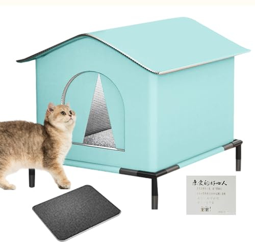 Katzenhaus Für Draußen - 40x30x30cm Wasserdichter Katzenhaus Outdoor Winterfest Isoliert, Katzenschutz Mit Erhöhter Basis, Katzenzelt Wetterfester Katzenhöhle Für Outdoor Katzen Hunde