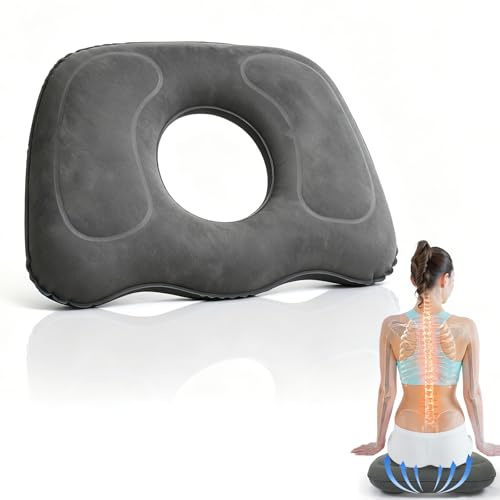 Inflatable Seat Cushion for Air Travel & Travel, Donut Pillow for Bed Sores - Pressure Relief Inflatable Cushion, Portable for Airplane, Car, Office & Home, Ideal for Comfort & Bed Sore Prevention
