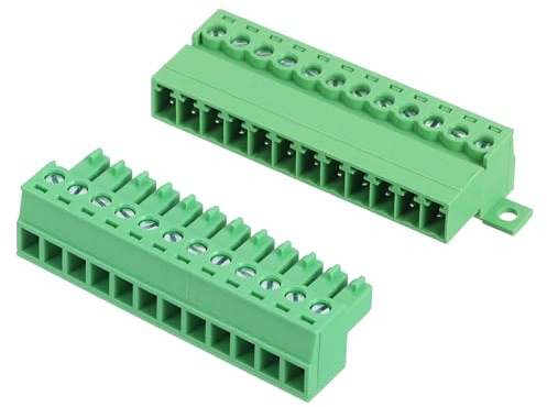 QUARKZMAN 1 Satz PCB-Klemmleiste, 3.81mm 12-Polig Leiterplatten 300V 8A | Klemmenblöcke Stecker und Steckdosen Kits