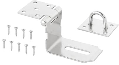 Catenaccio per Porta Lucchetto di sicurezza for porte in acciaio inossidabile argentato, chiusura a scatto in metallo for mobili, armadi, cassetti e in legno(Right AngleStainless)