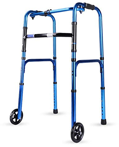 Walking Frame with Wheels - Adjustable Height Mobility Aid for Elderly & Disabled - Lightweight and Foldable Design for Easy Transport and Storage