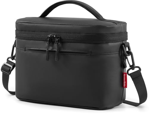 PeranoRidia Kühltasche klein für Damen und Herren, Isolierte Thermo Lunchtasche mit PU-beschichteter Außenseite, Tragbare Lunchbox für Picknick, Arbeit, Camping, Strand, 6.5L, Schwarz