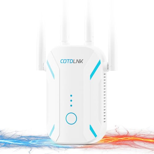 WiFi Extender Booster, COTDLNK 2026 WiFi Range Extender for Home 1200Mbps 5GHz & 2.4GHz Easy Setup Wireless Internet Booster, with Ethernet Port, Easy Setup, UK Plug, UK758A