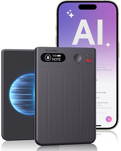 Rumoon AI Voice Recorder & Dictaphone, Auto Transcribe & Summarise with ChatGPT-4o, 64GB Ultra-Slim Magnetic Audio Recorder, App Control, 118+ Languages, For Meetings, Lectures & Calls