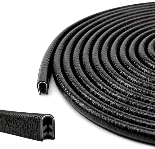 WENXINWIN 6M Kantenschutz für Blech, Kantenschutz Dichtung Gummi, Schwarz | Flexibles Gummi-U-Profil, Klemmbereich 1–2 mm. Schützt scharfe Blechkanten für PKW, LKW, Bootsbau & Haushalt