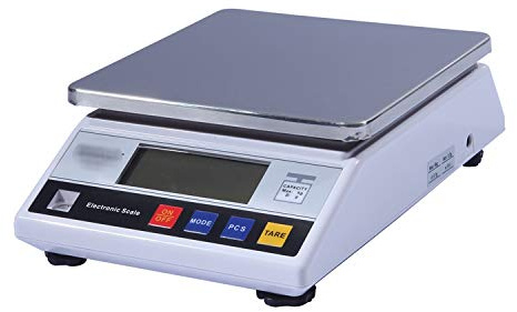 Bänkvåg Digital vikt Kommersiell prisvåg med dubbel LCD-skärm Rostfri plattform Uppladdningsbar elektronisk dator för livsmedel kött fruktprodukter 3kg/0.1,3kg/0.1g,3kg/0.1g