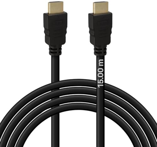 Waytex 24436 Cordon HDMI 2.0 A/A 4K 2K connecteurs Or 15.00m