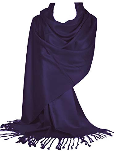 World of Shawls Supermjuk pashminasjal sjal halsduk, Indigo,