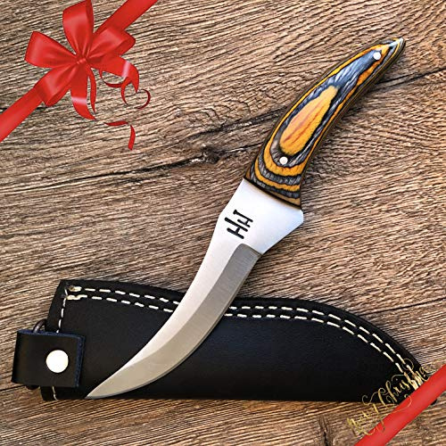 Hobby Hut HH-321 Coltello da Caccia Fatto a Mano su Misura con Fodero, Coltelli a Lama Fissa Buschraft Coltello Full Tang Progettato per Il Campeggio e la Sopravvivenza