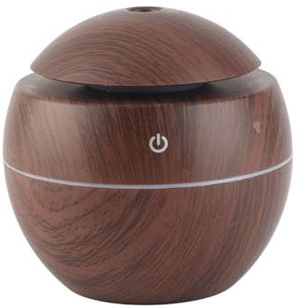 Humidificador y purificador de aire ultrasónico LED táctil alimentado por USB, color marrón, Marrón