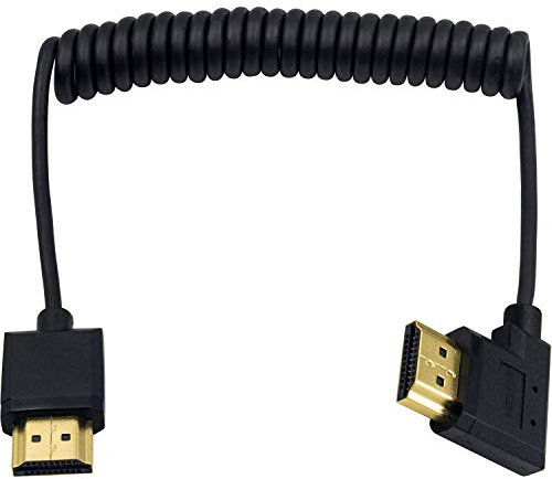 Duttek HDMI auf HDMI Spiral kabel, extrem dünn, HDMI Stecker auf Stecker, Spiralkabel für 3D und 4K Ultra HD TV Stick, HDMI 2.0 Kabel Verlängerungskonverter (HDMI Extender) (rechtwinkliger 1,2 m)