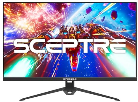 Happy Watch Sceptre 27-inch FHD 1080p IPS Gaming LED Monitor up to 165Hz 144Hz 1ms DisplayPort HDMI, FreeSync FPS RTS Build-in Speakers Gunmetal Black 2022 (E275B-FPT165)