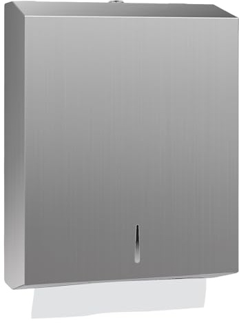 Stardrix Paper Towel Dispenser Wall Mount, Brushed Stainless Steel Commercial Paper Towel Holder with Lock, Large Capacity 400 C Fold/525 Multifold Towels
