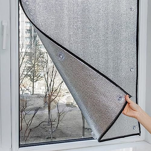 Wärmeisolierung Sonnenschutzfolie,Verdunkelung Reflektierende Fensterfolie,Aluminisierte Isolierfolie Dämmfolie,Sichtschutzfolie Scheibentönungsfolie,für Wintergarten Balkon (30x100cm/12''x39'')