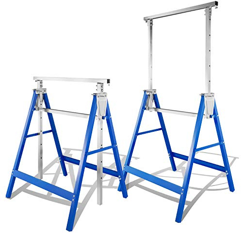 Cecaylie 2x Gerüstbock Arbeitsbock Tragkraft 200 kg 7-fach klappbock Böcke Höhenverstellbar 80-130 cm Metall Arbeitsböcke Gestelle Gerüstböcke Unterstellbock klappböcke