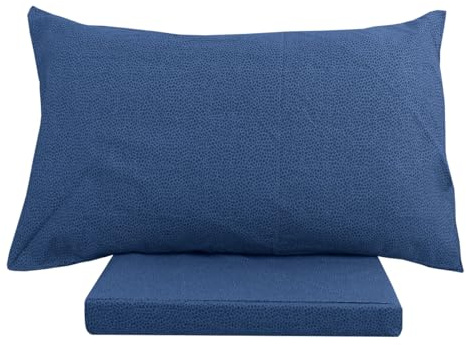 SaRani Set Lenzuola Flanella Invernali Calda Morbida Sotto Sopra Federe (Singolo, Blu)