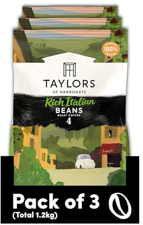 Taylors of Harrogate Rich Italian Coffee Beans 400 g (3-Pack) | 3 Packs of 400 g, Roast 4, Rich & Chocolatey Speciality Blend, 100% Arabica Coffee Beans
