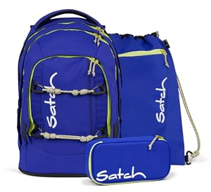 Satch Pack Set Set 3 teilig ab 5. Klasse ergonomisch 30L Stauraum mit Schlamperbox Sportbeutel