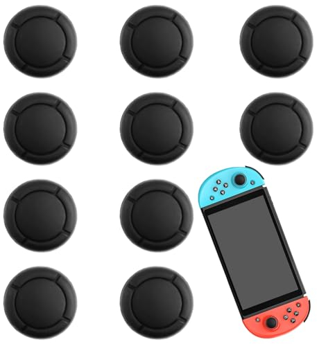 Joynine 5 Paires de Capuchons de Joystick en Silicone pour Nintendo Switch - Capuchons pour Pouce - Housse de Protection Noire pour Manette - Installation Facile, Expérience de Jeu Améliorée