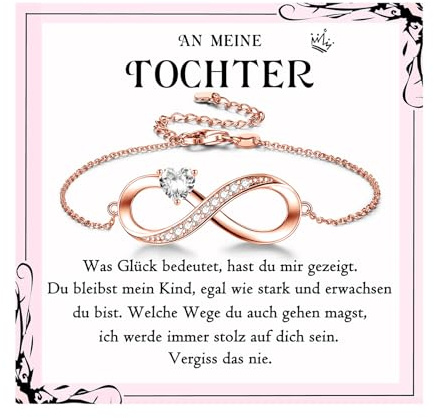PDTU Geschenke für Frauen, Unendlichkeitszeichen Armband, Jahrestag Geburtstag Geschenk für Frau Tochter Schwester Beste Freundin, Ich Liebe Dich Geschenke Schmuck Damen
