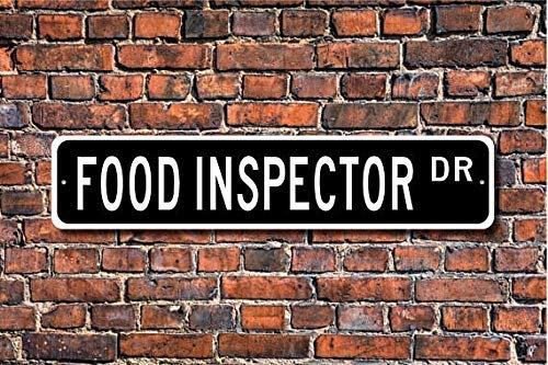 Panneau d'inspecteur alimentaire pour inspecteur des aliments, cadeau pour inspecteur des aliments, supermarché, panneau de rue/métro 10,2 x 40,6 cm
