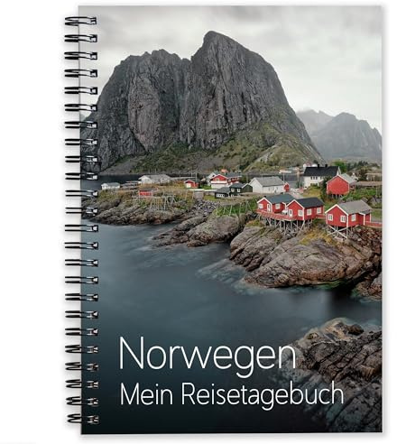 Norwegen Reisetagebuch | Interaktives Tagebuch mit Reiseplanung Zitaten uvm | Gestalte deinen eigenen Reiseführer für Norwegen Geschenk für die Reise | Für 3 Wochen | Ringbuch A5 | Motiv Lofoten
