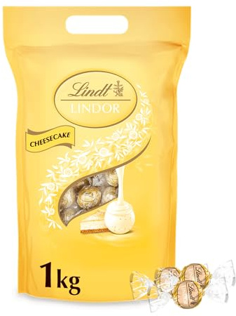 Lindt Schokolade | LINDOR Kugeln Cheesecake, 1kg Beutel, Großpackung | ca. 78 Kugeln, Weiße Schokolade, zum Teilen & Verschenken, Vorrat, zartschmelzend, Genussmomente, Premiumschokolade