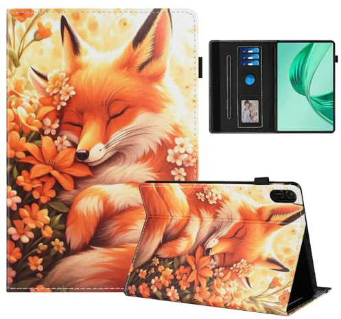Rostsant Coque pour Honor Pad X8a 11 Pouces Impression Graphique Housse en Tablette Cuir PU Protection pour Honor Pad X8a 11 Pouces Renard en Fleur