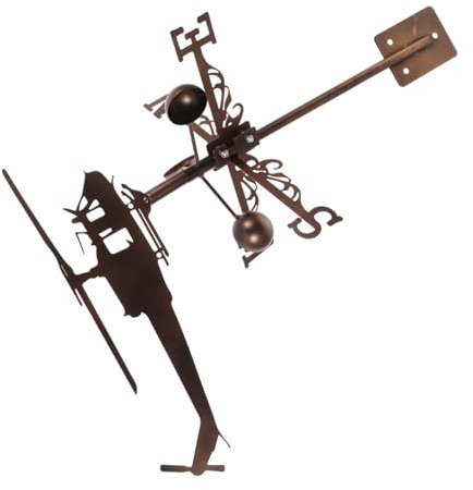 Happyyami Vintage Hubschrauber Wetterfahne Dekorative Windanzeige Für Garten Und Außenbereich Stilvoller Windrichtungsanzeiger Für Ihre Villa Handgefertigtes Eisenornament Für
