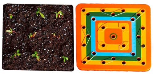zjhukfmc Quadratische Vorlage, Samenstreuer, Neuheit Garten Quadratische Vorlage Samenstreuer, Quadratfuß Gartenvorlage, Bodenabstandshalter Gartenwerkzeuge, Gemüsespflanzen-Säbrett, 30,5 x 30,5 x 2,5