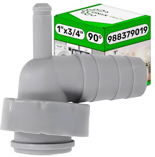 Adattatore per Raccordo Tubo Scarico Lavatrice e Tubo Scarico Lavastoviglie con Attacco Condensa 90° 1 x 3/4 con Codice Originale 988379019 - Garanzia di 5 Anni - ONIX TECH