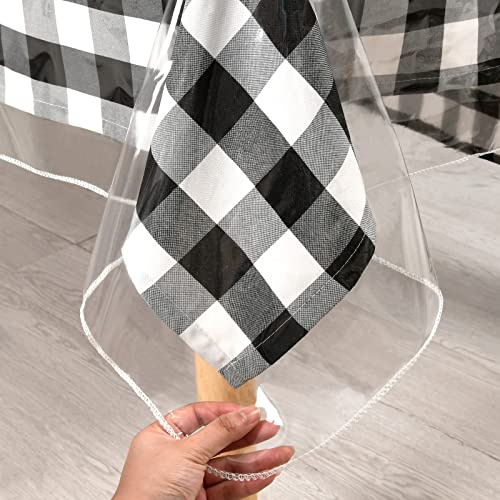 XWZO Tischdecke Transparent Wasserdicht Abwaschbar 0.1mm Tischfolie PVC Tischtuch Folie Durchsichtig für Küche Outdoor Fettdicht Tischschutz rechteckig 152 x 213cm