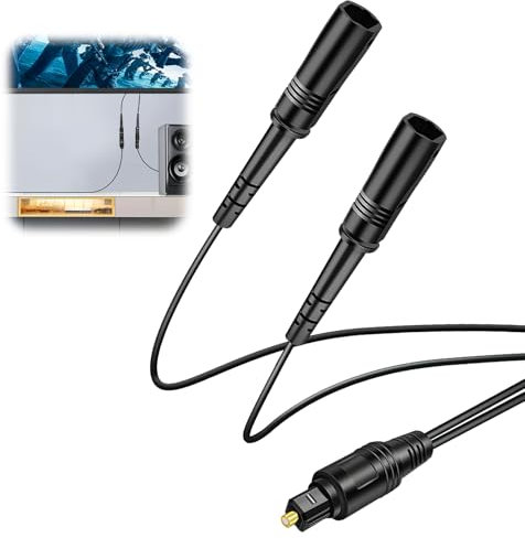 teasteam Splitter Cavo Fibra Ottica Audio TOSLINK 1 in 2 Uscite Cavo Toslink Divisore Ottico 1 Maschio 2 Femmine Connessione per Lettore DVD/STB/Xbox VHS/VCR HDTV Home Theater - 32 mm