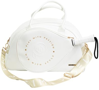 Padelísima - Sac à raquettes - Sac à dos pour femme - Accessoire de tennis de plage et pickleball - Rose et blanc - Porte-clés cadeau