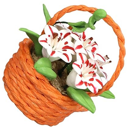 SUPVOX 1 Pezzo Mini Vaso Decorativo Miniatura con Cestino Gigli Accessorio per Casa Decorazioni per Micro per Ogni