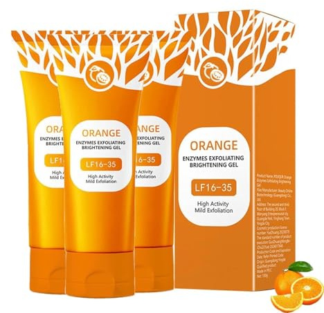 Gel exfoliant naturel orange, gommages nettoyants visage à l'orange, gels éclaircissants pour le visage et le corps (3PC, 50g)