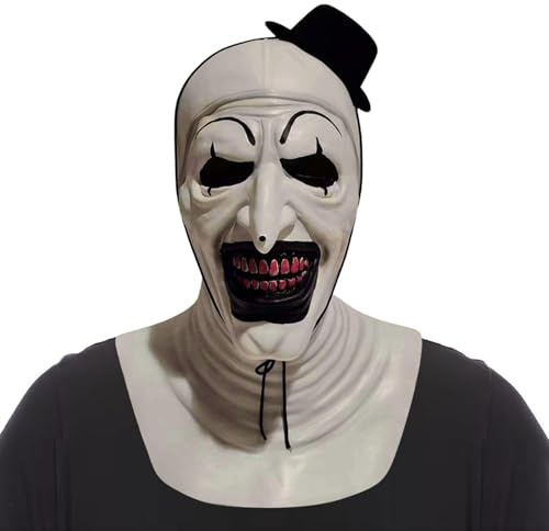ZeiLaBang Kakadi Art the Clown Maske,Halloween Horror Clown Maske,Scary the Killer clown maske,Halloween Kostüm Terrifier,Art Der ClownMaske für Erwachsene,Horror ClownMaske,Cosplay Kostüm Props