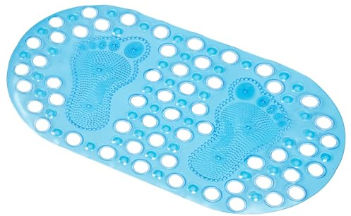Alfombrilla de Baño Antideslizante Huellas, Masaje para Pies 68x37 Cm