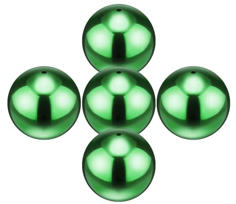 M METERXITY 5er-Pack Garten Spiegelkugeln 2 Zoll 201 Edelstahl Hohl Spiegel Reflektierende Schwimmkugeln Für Garten/Teich/Zuhause/Hof Außendekoration [Rubin Grün]