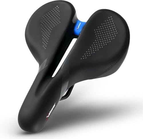 X WING Comfort Bike Seat for Men and Women with Innovative 5-Zone-Concept – Winged Bicycle Saddle with Memory Foam – Exercise Bike Seat for City, MTB & Trekking Bikes (Trekking)
