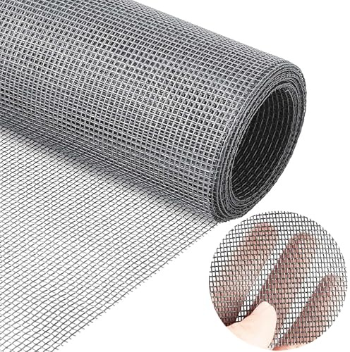 Fliegennetz Meterware 150 x 500 cm,Fiberglas Fliegengitter Fenster Mesh Gewebe Schneidbar Ersatznetz,DIY Insektenschutz Gaze Fenster, für Dachfenster, Terrassentür, Grau
