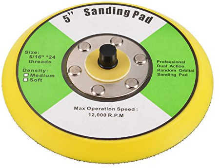 Sourcingmap 5 Hook and Loop Backing Pad Sanding Polishing Backer Plate with 5/16x24 Thread for Random Orbit Sander Polisher Buffer