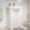 AURORA® 650mm Bathroom Vanity Unit with Wash Basin Ceramic Sink, 2 Double Door, Cloakroom Storage Furniture Under Basin Cabinet, Floorstanding Cabinets, Matt White