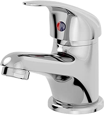 Architeckt® Essentials Bathroom Basin Sink Mixer Tap Modern Mono Round Single Lever Handle Faucet for Sinks, Polished Chrome