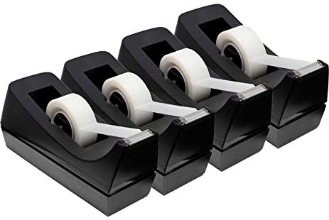 Tischabroller – rutschfeste Unterseite – beschwerter Klebeband-Rollenspender – perfekt für Büro zu Hause und Schule – 4-Pack