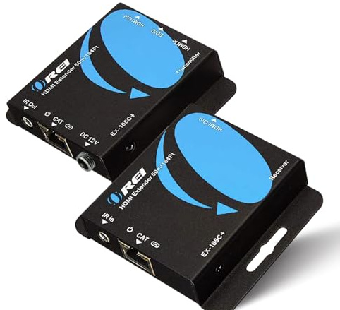 OREI Extender HDMI 4K su Ethernet CAT5/CAT6/CAT7 fino a 165 piedi a 1080 @ 60hz – HDMI 1.4 e HDCP 1.4 compatibile con passaggio IR unidirezionale, uscita loop HDMI e cavo di alimentazione